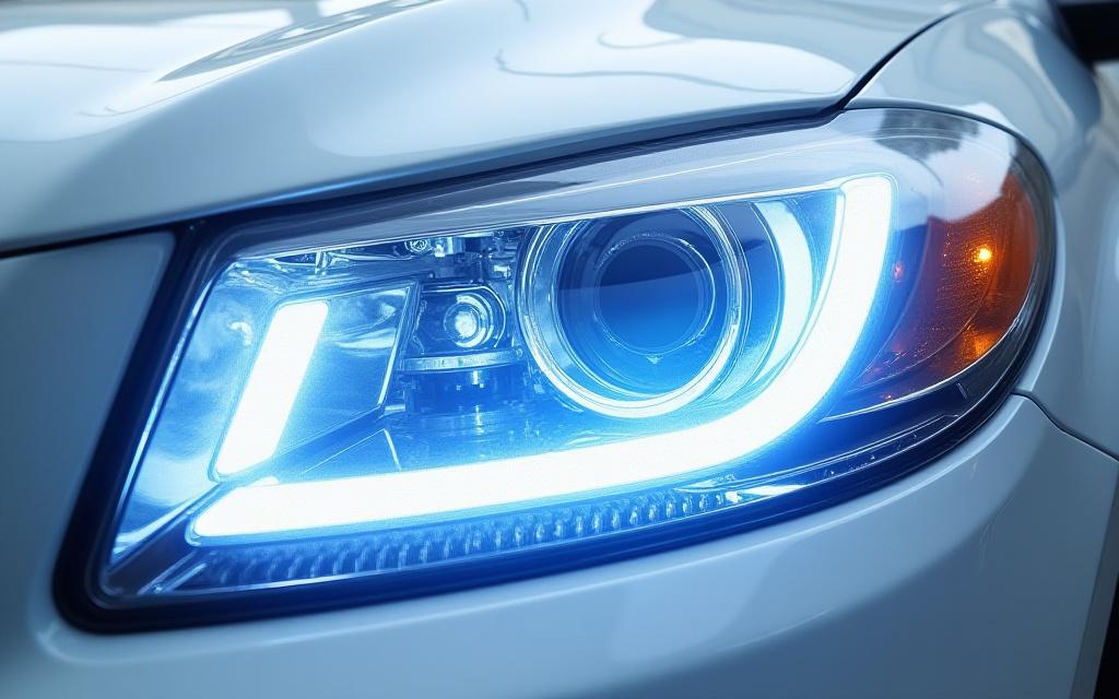 The same headlight, now crystal clear and looking brand new.